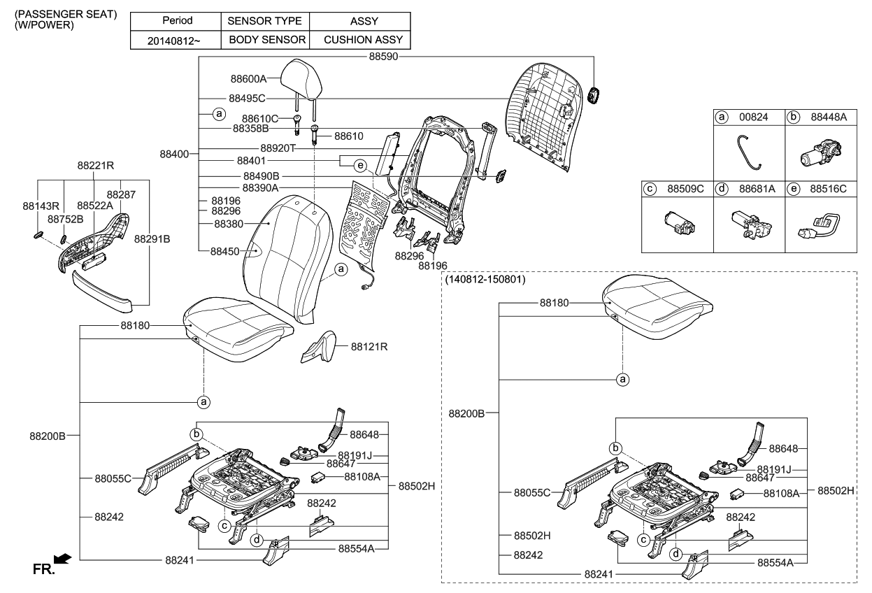 Kia 88400A9140DLX Back Assembly-Front Seat,RH