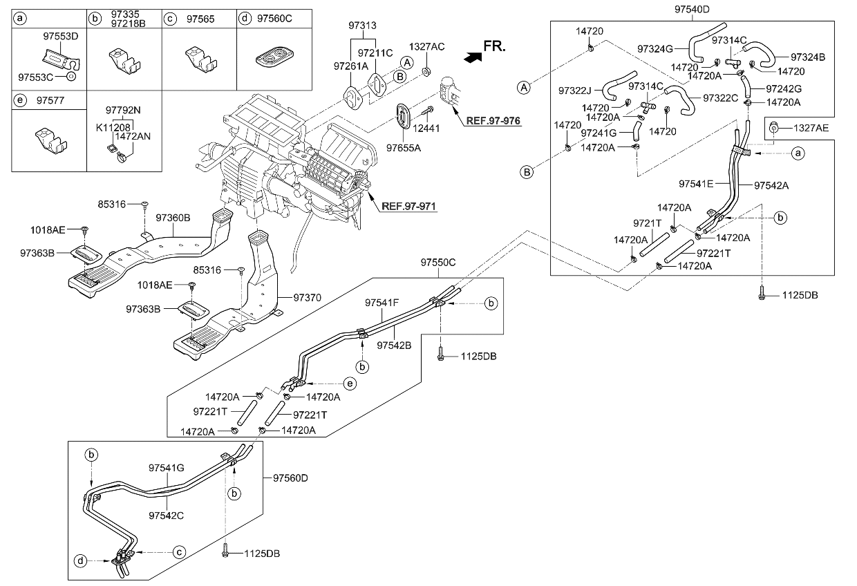 Kia 973634H000GBU Cover-Rear Duct