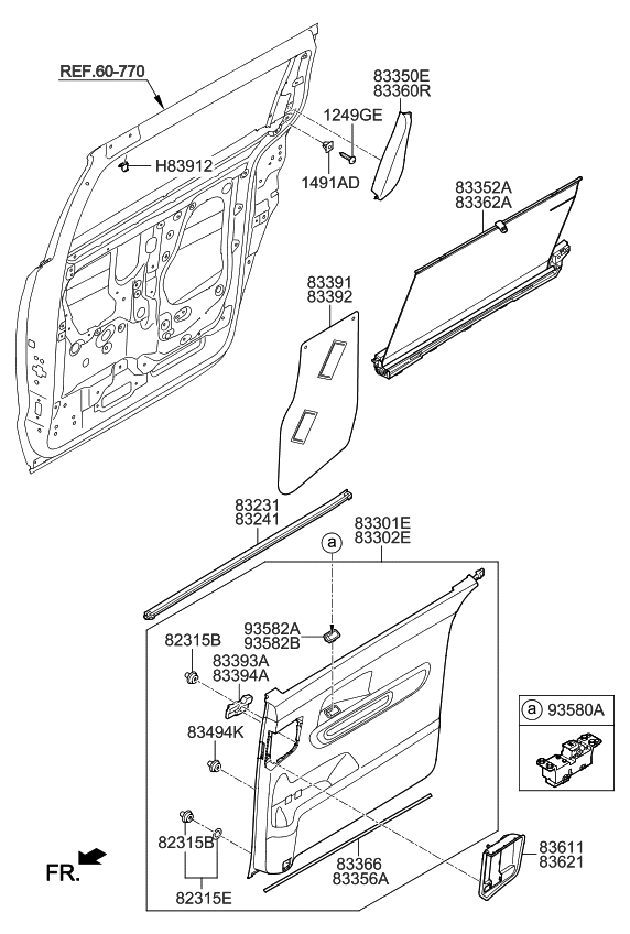 Kia 83305A9110BK6 Panel Assembly-Rear Door