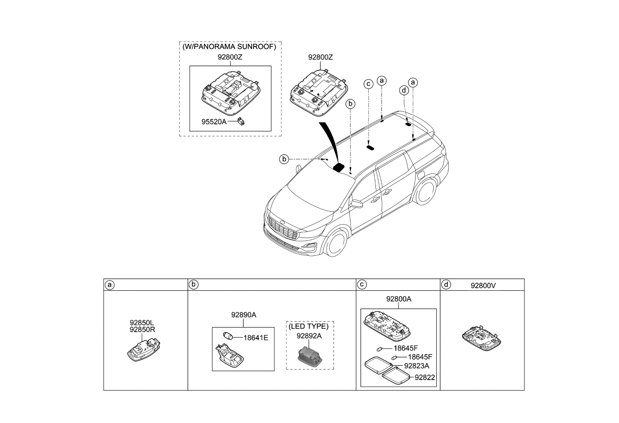 Kia 92850A9600DAA Lamp Assembly-Room