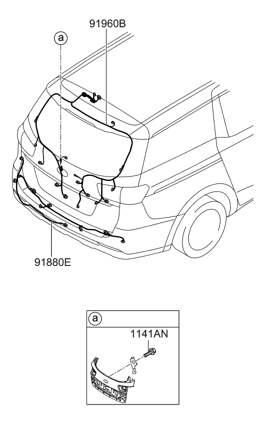 Kia 91681A9050 Wiring Assembly-Tail Gate