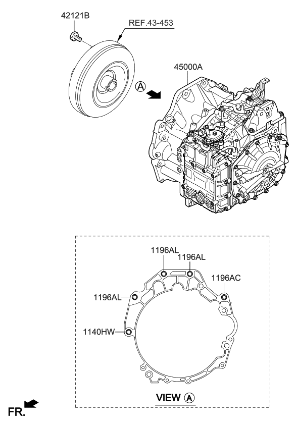 Kia 450004GAF0 Auto TRANSAXLE & TORQUE/CONVENTIONAL Assembly