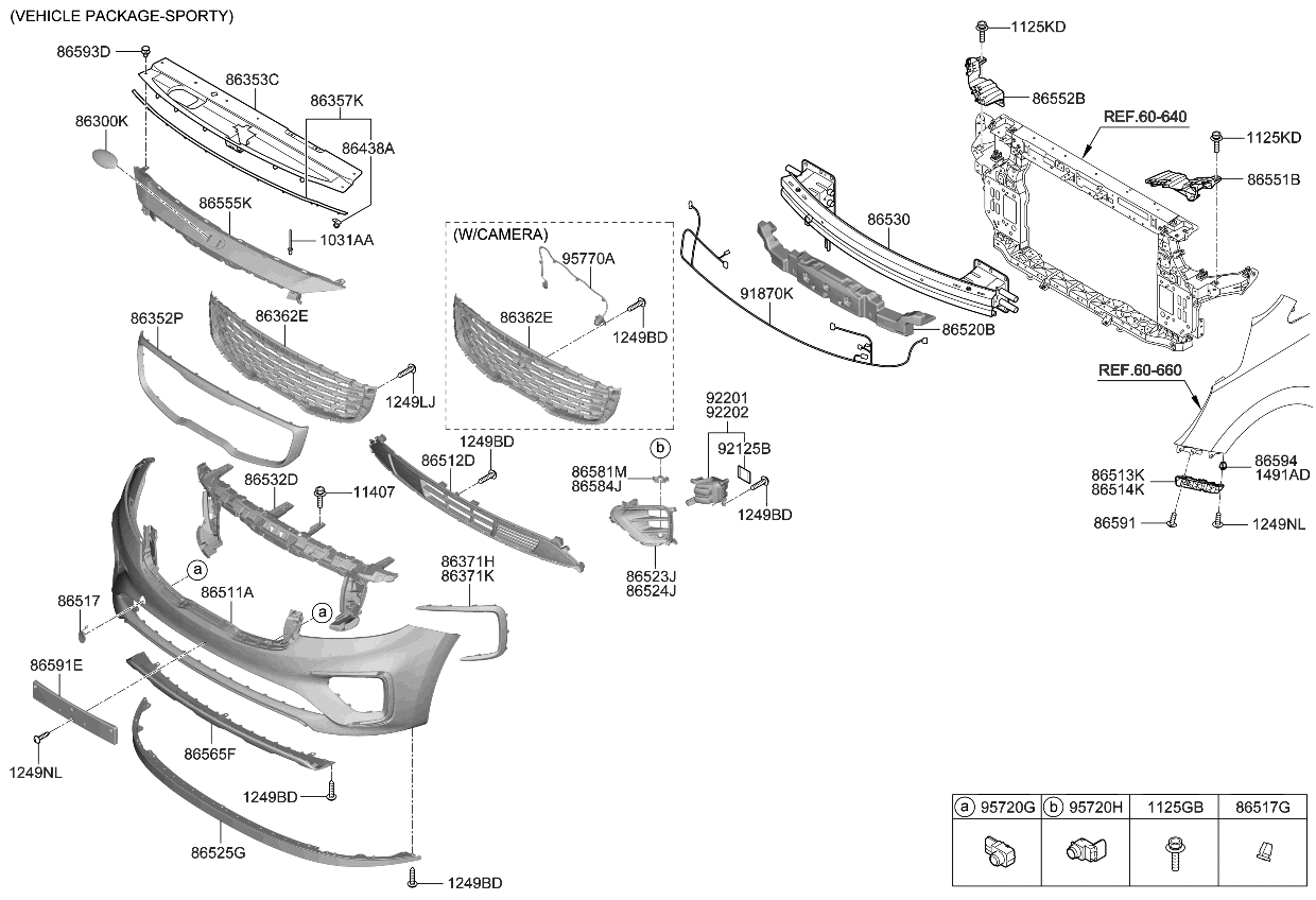 Kia 86519A9UB0 MOULDING-Front Bumper Licence