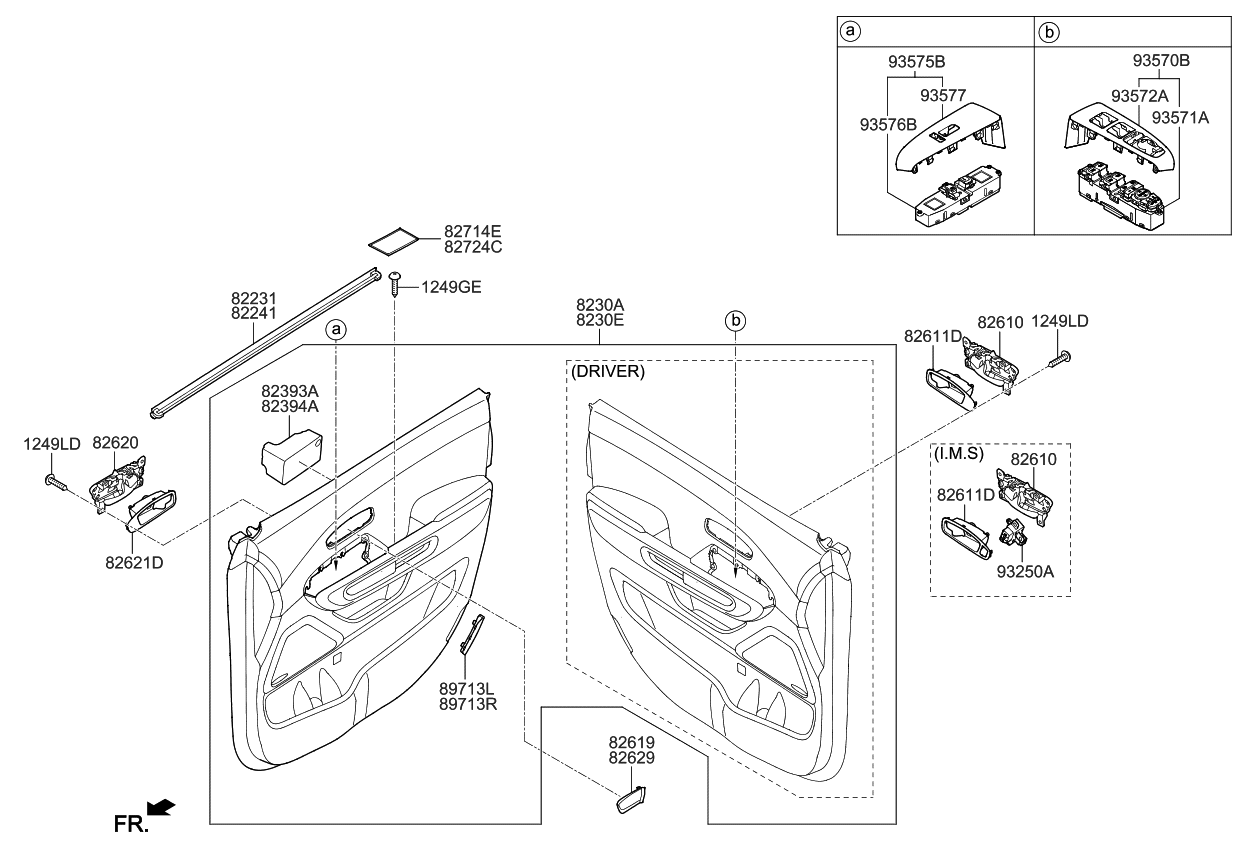 Kia 93570A9DA0DGH Power Window Main Switch Assembly