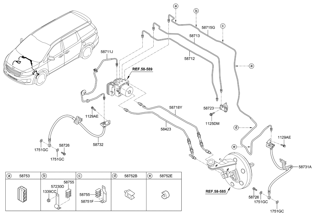 Kia 58722A9400 Tube-Master Cylinder To Hydraulic Unit