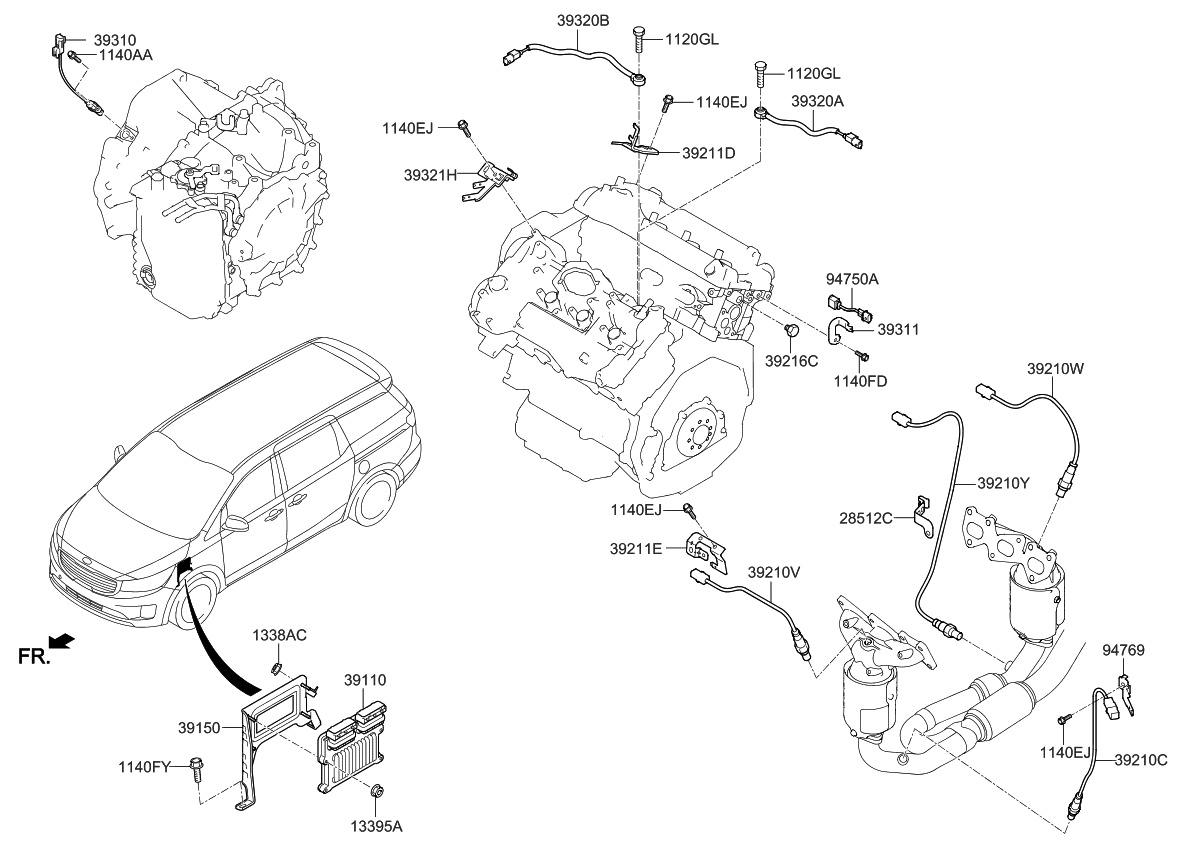 Kia 391013LPN6 Engine Ecm Control Module