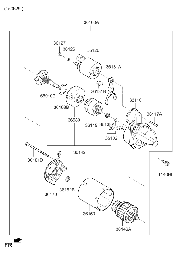 Kia 361802E121 Bracket-Starter Rear