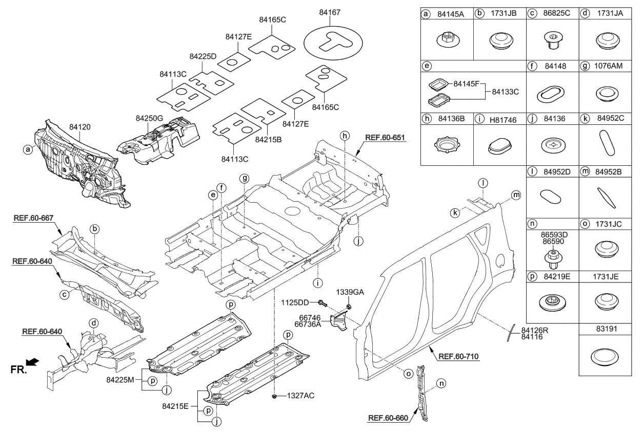 Kia 84250B2100 Pad Assembly-Front Tunnel