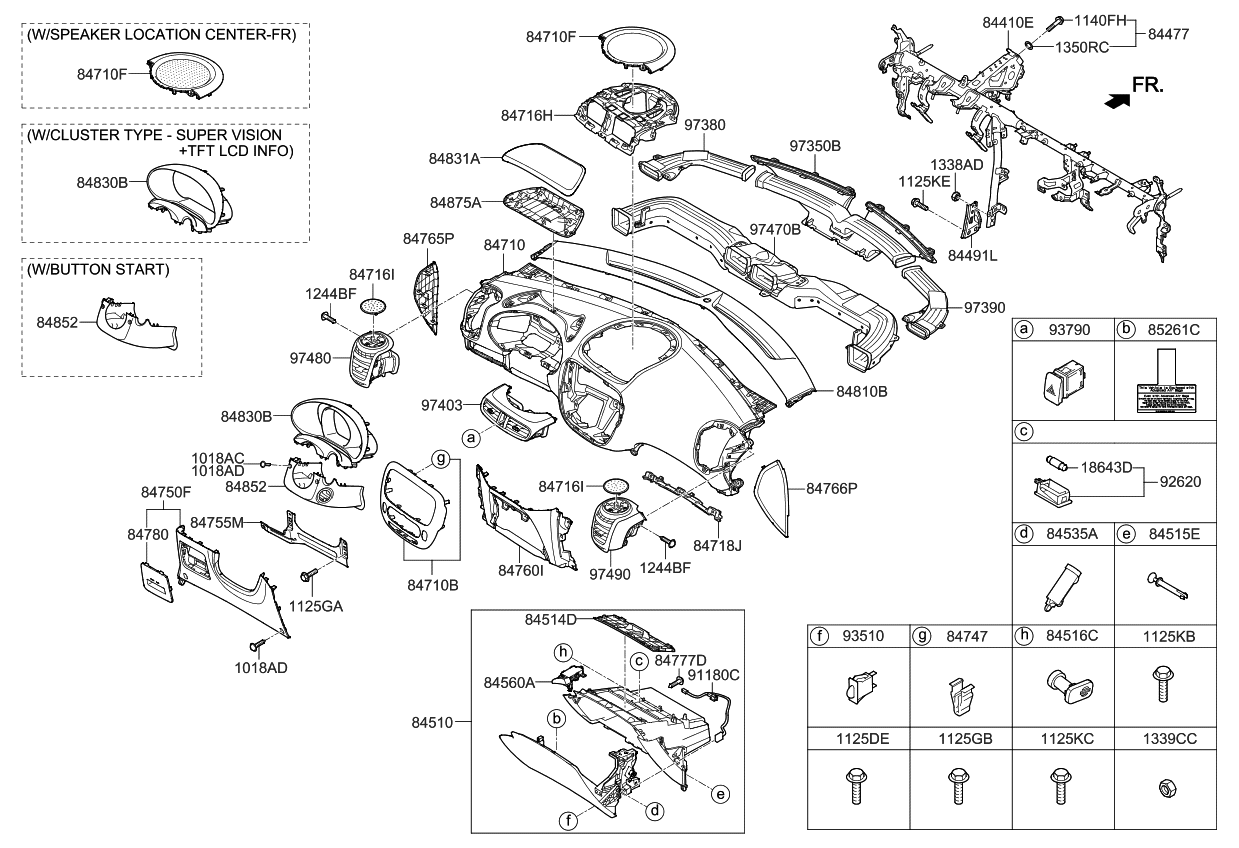 Kia 84718B2000 Bracket-Glove Box Under