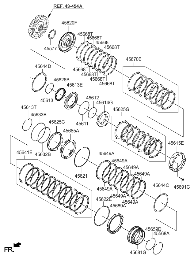 Kia 456152F000 RETAINER-Under Drive Brake