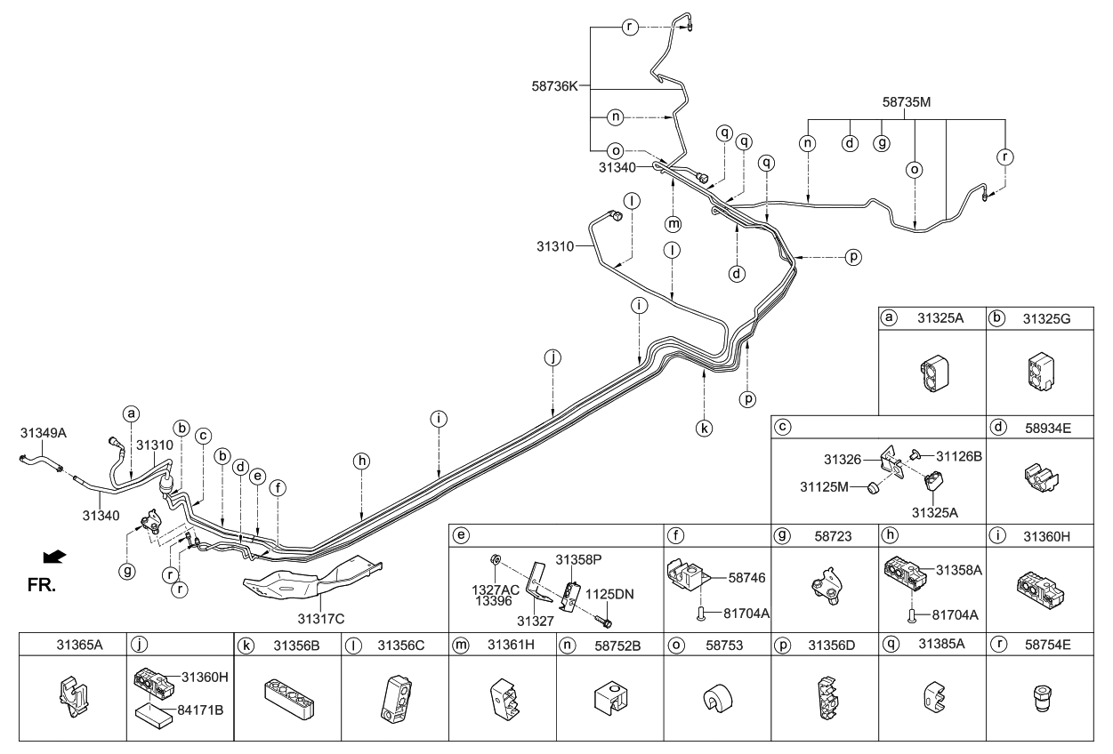 Kia 31349B2300 Hose-Vapor