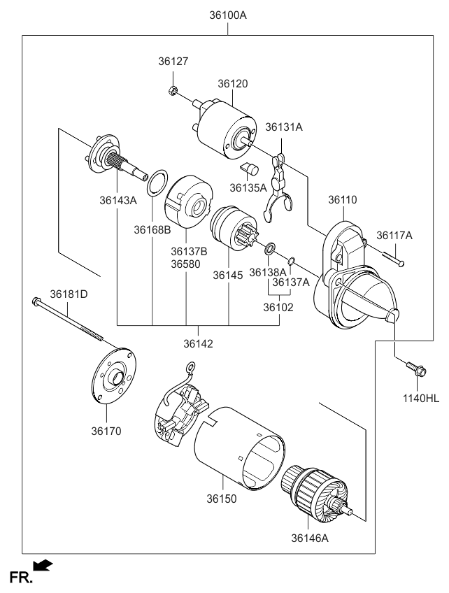 Kia 361352E121 Lever-Packing