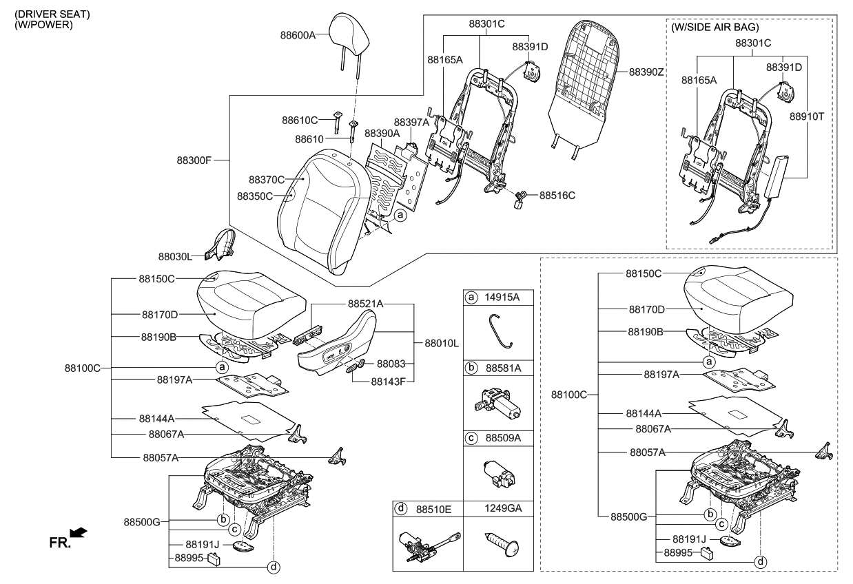 Kia 88170B2200BNF Shield Cover-Seat Driver