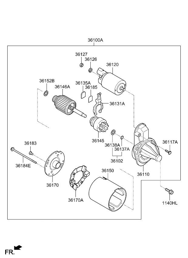 Kia 361102B110 Bracket Assembly-Starter