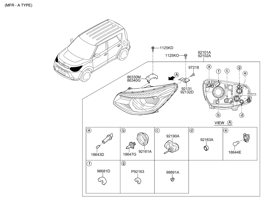 Kia 98891B2000 Retainer