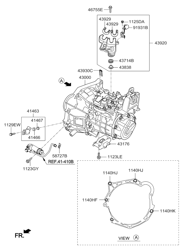 Kia 414633D400 Bracket Assembly-Clutch