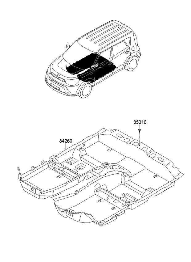 Kia 84260B2160WK Carpet Assembly-Floor