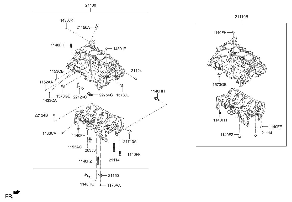 Kia 3D0932EU00 Block Assembly-Cylinder