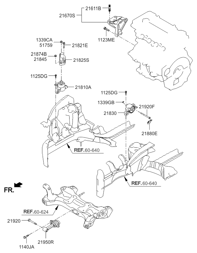 Kia 21891B2000 Nut