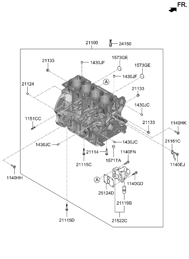 Kia 312Y325H00A Block Assembly-Cylinder