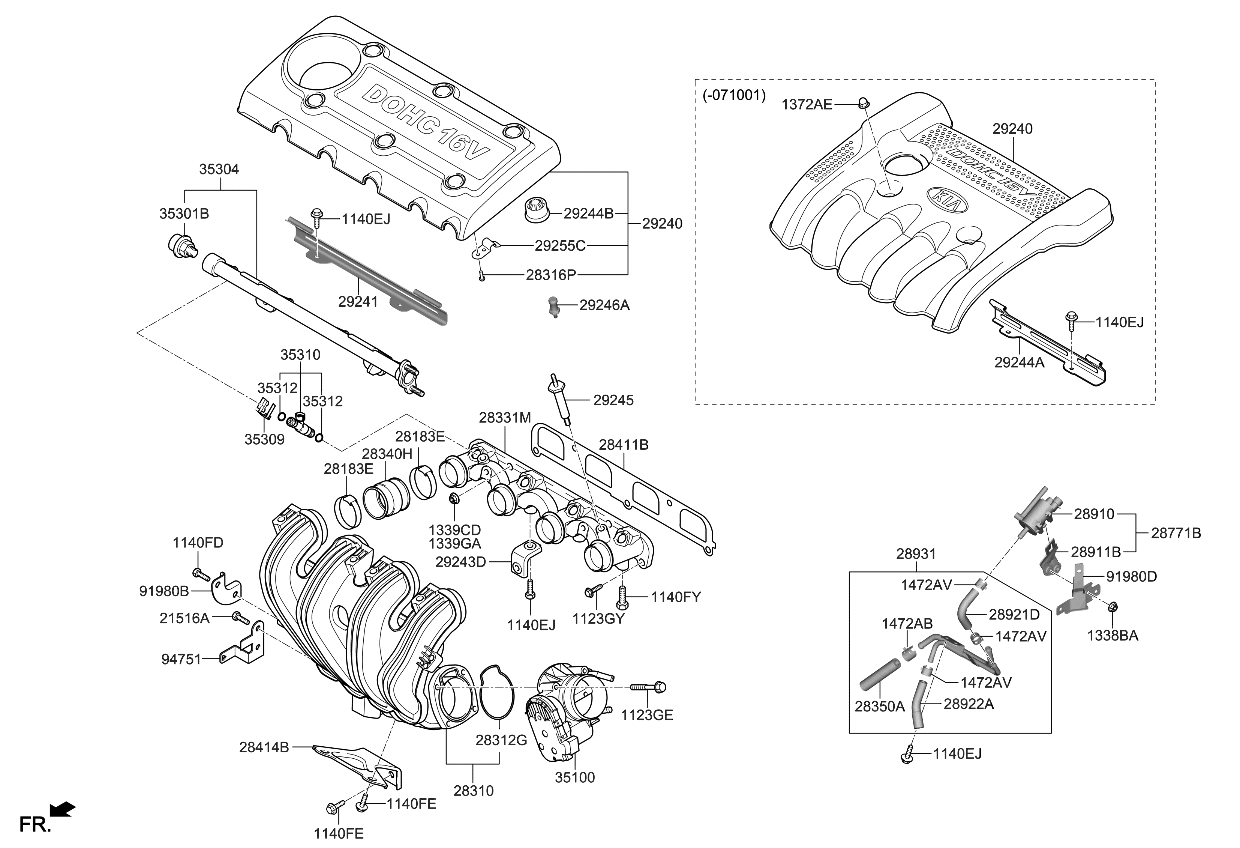 Kia 2894025200 Bracket