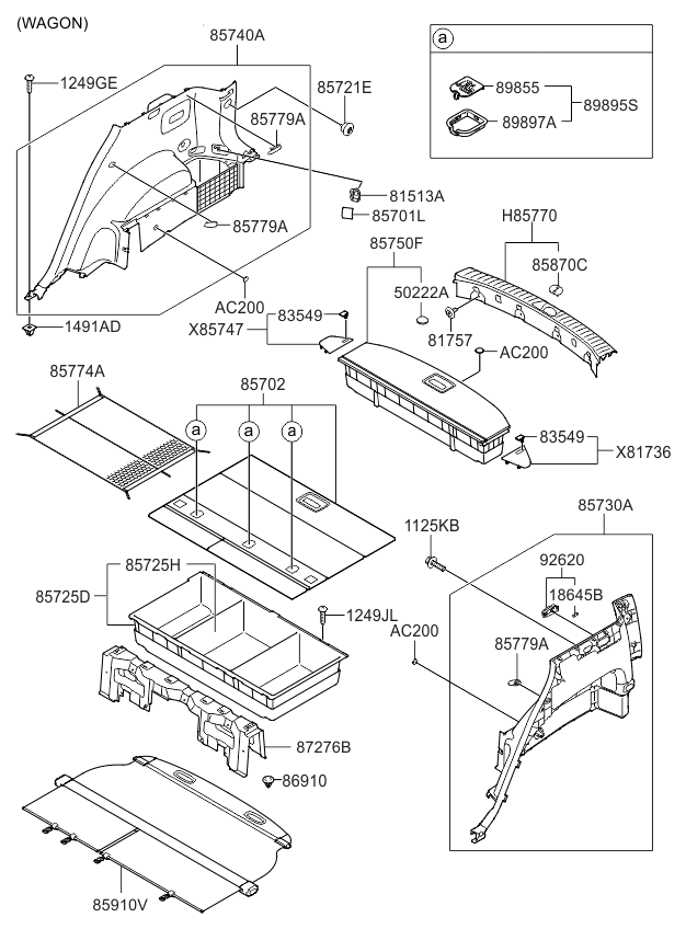 Kia 0K2KB688G0RU Cover Net-Hook