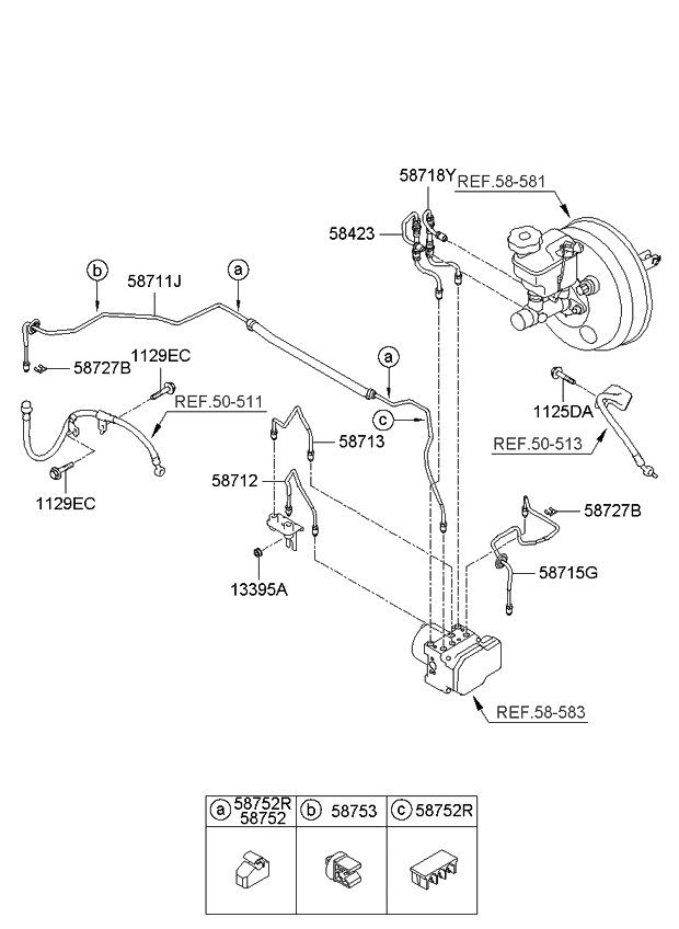 587221D200 Kia Master Cylinder To Hydraulic Unit Tube  