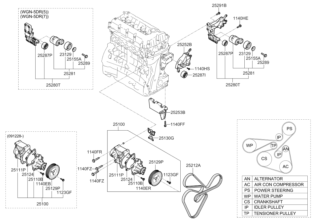 Kia 252802G020 Tensioner Assembly