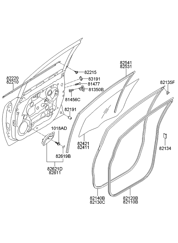 Kia 826211D100S8 Housing-Front Door Inside Handle