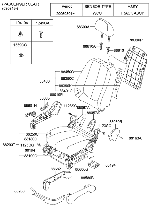 Kia 884021D362462 Back Assembly-Front Seat Pa