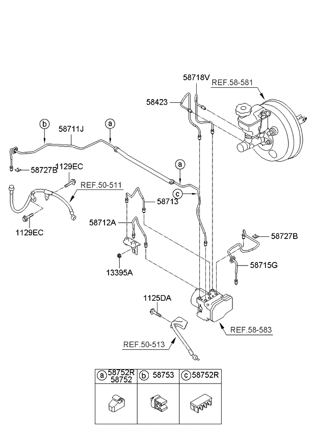 Kia 587181D450 Tube-Master Cylinder To Hydraulic Unit