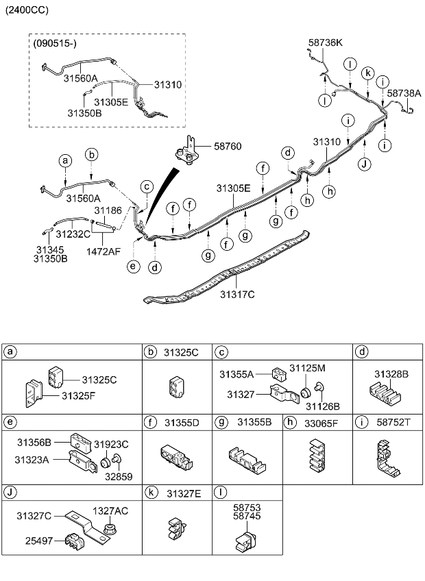 Kia 313201D550 Tube Assembly-Fuel Feed