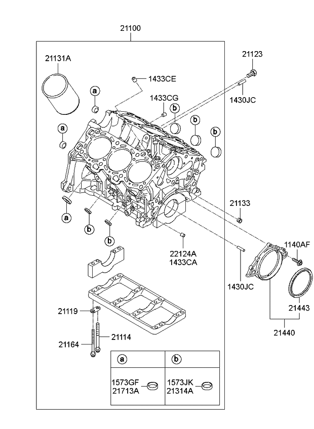 Kia 211003E0A0 Block Assembly-Cylinder