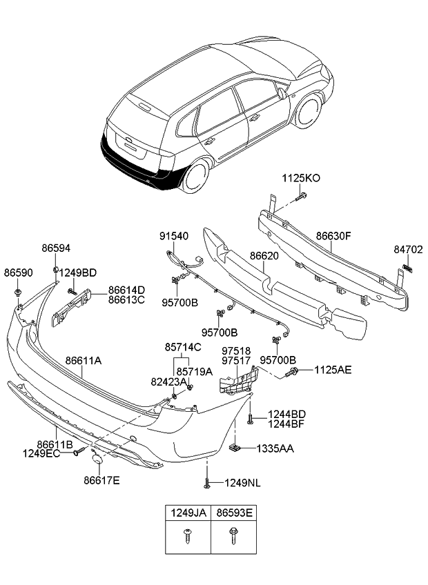 Kia 918901D100 Wiring Assembly-Back War