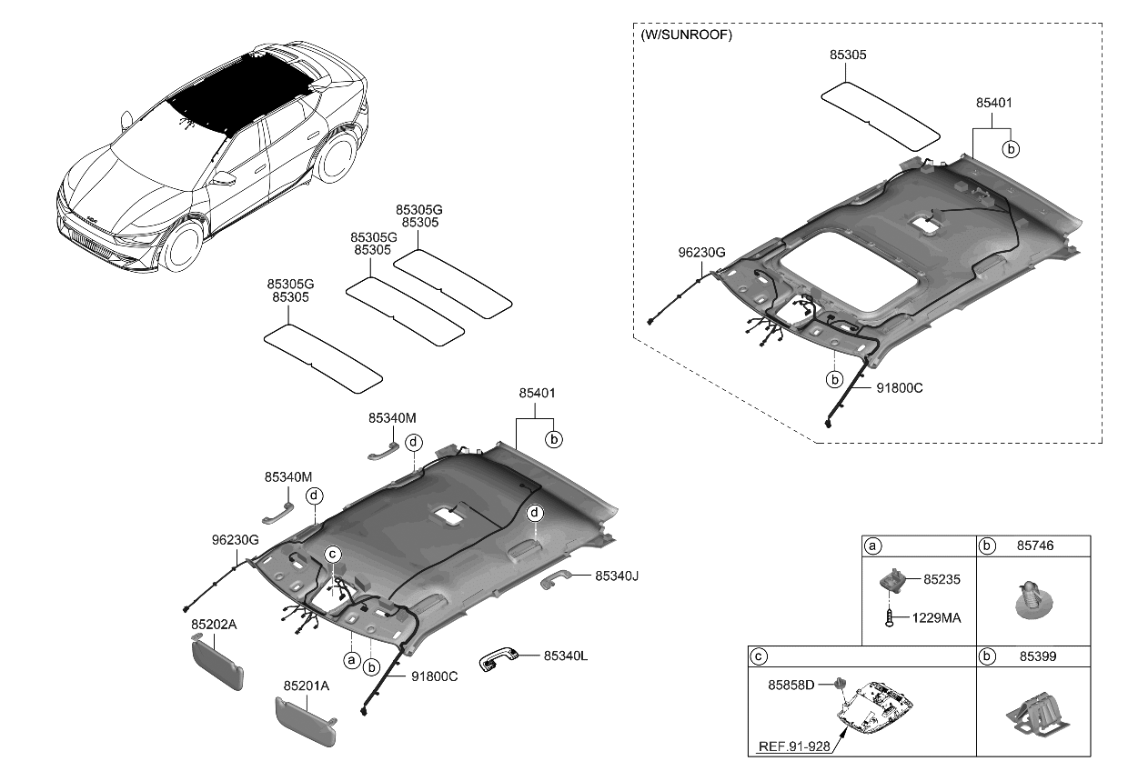 Kia 85220CV010OFW SUNVISOR ASSY,RH