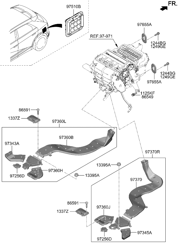 Kia 97366CV000 BRACKET ASSY-DUCT