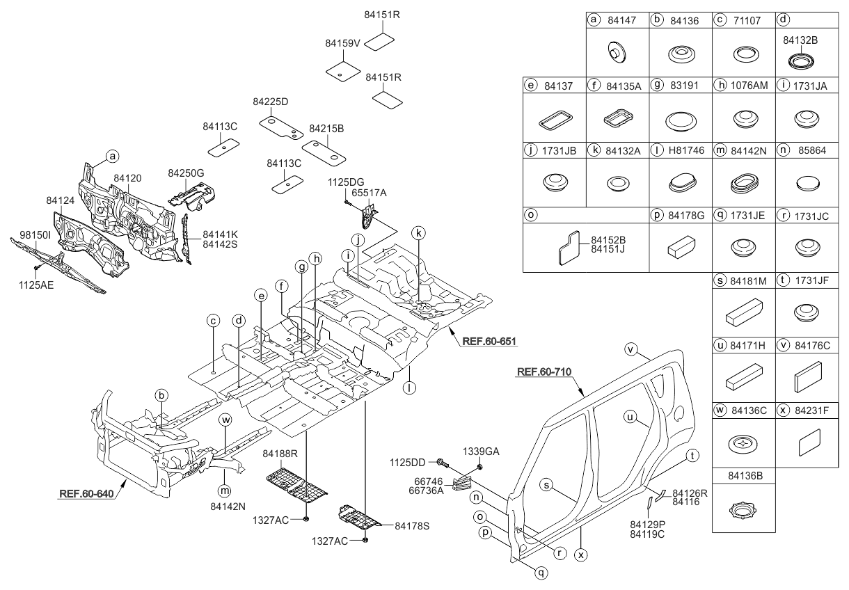 Kia 842502K010 Pad Assembly-Front Tunnel