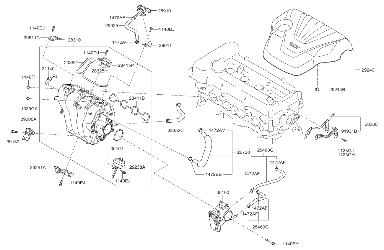 353032B000 Kia Bracket-INJECTOR HARNES