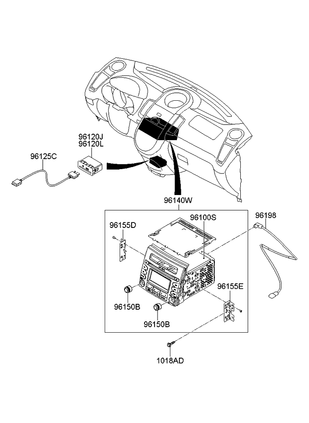 Kia 961702K100WK Audio Assembly