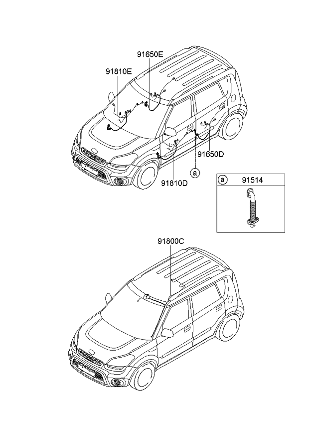 Kia 919812K400 Grommet-Rear Door