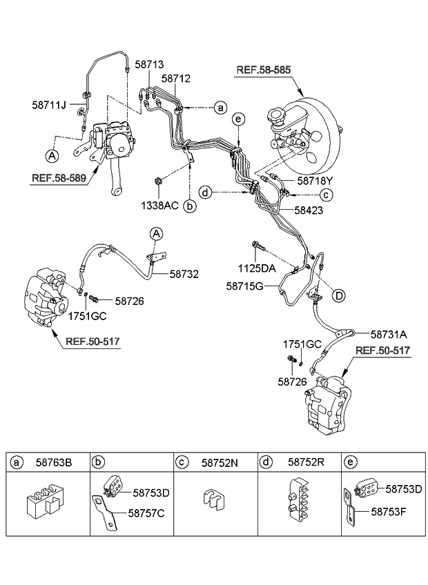 Kia 587152KBA0 Tube-Hydraulic Module To Front