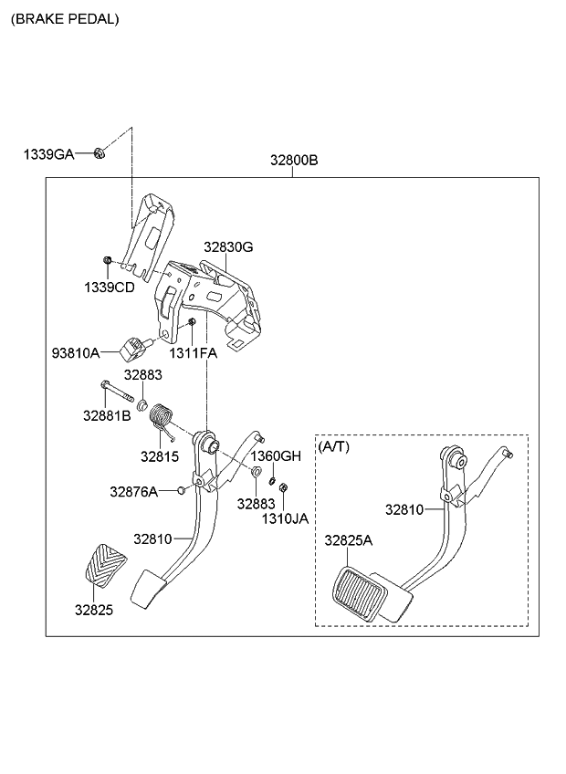 Kia 328002K200 Pedal Assembly-Brake