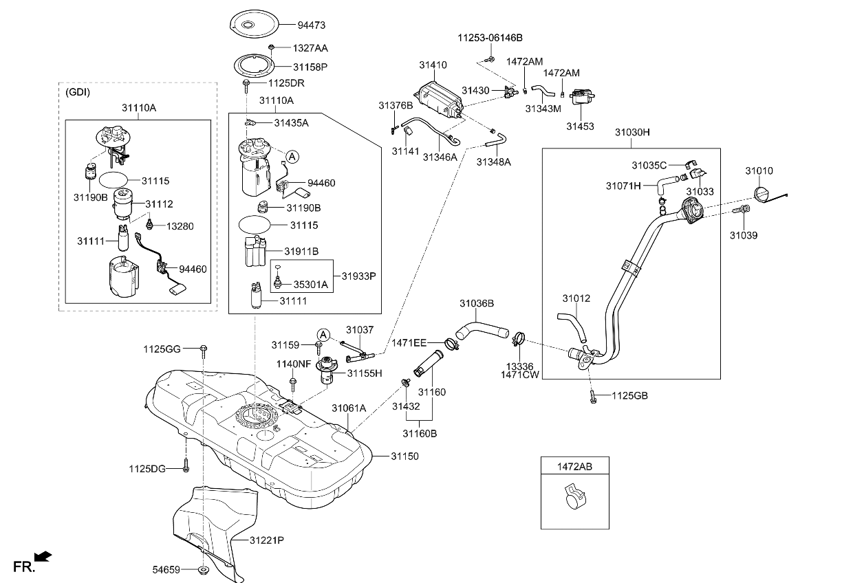 Kia 311582K100 Plate-Fuel Pump