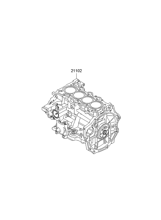 Kia 251V22EH00A Short Engine Assembly 251V22EH00A Kia Short Engine Assembly