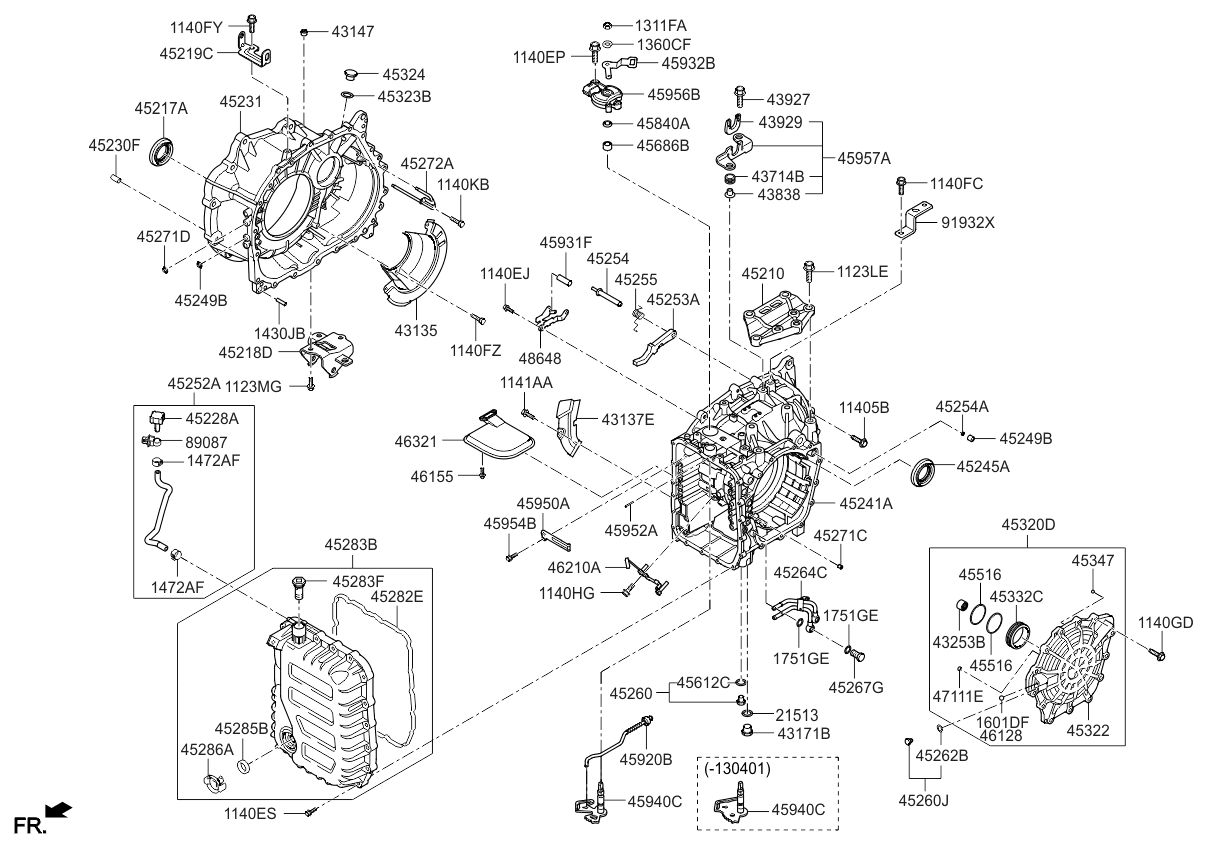 Kia 452413B610 Case-Transmission