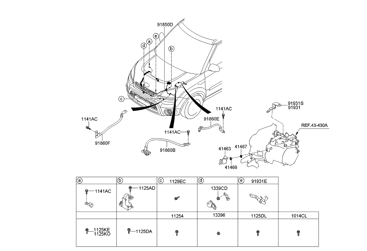 Kia 918612K210 Wiring Assembly-Transmission GROUD