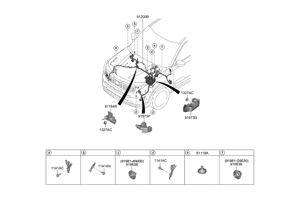 Kia 91211S9190 WIRING ASSY-FRT