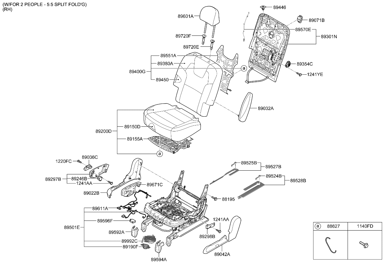 Kia 89460S9011OND Rear Seat Back Covering