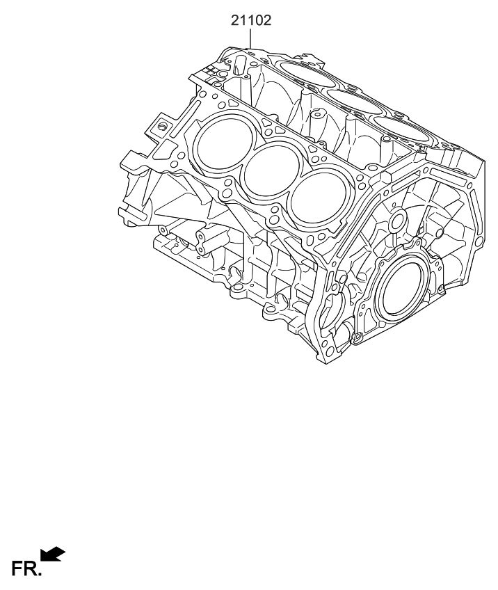 Kia 212P23LS00 Engine Assy-Short