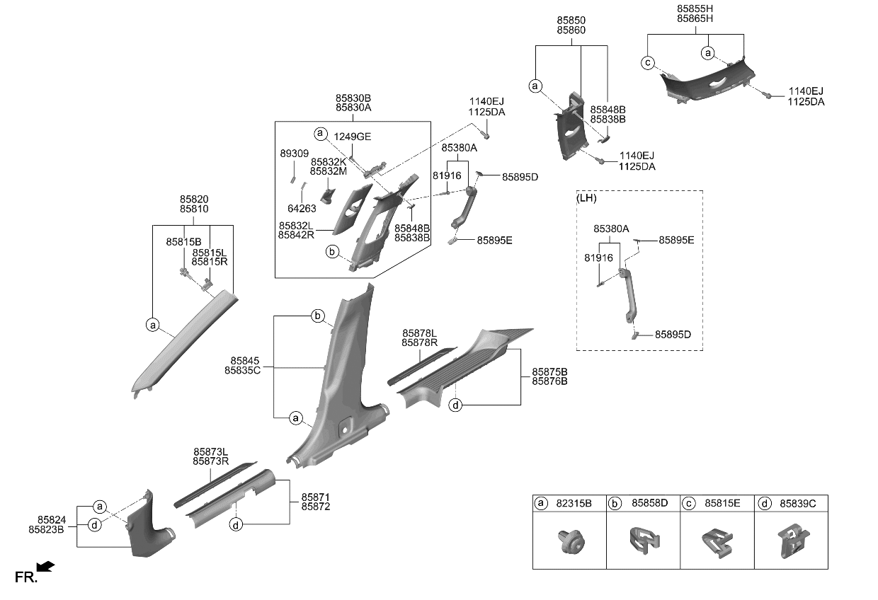 Kia 85840S9100GYT TRIM ASSY-CTR PILLAR